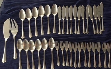 Fish cutlery (38) - .800 silver - Italy - Second half 20th century