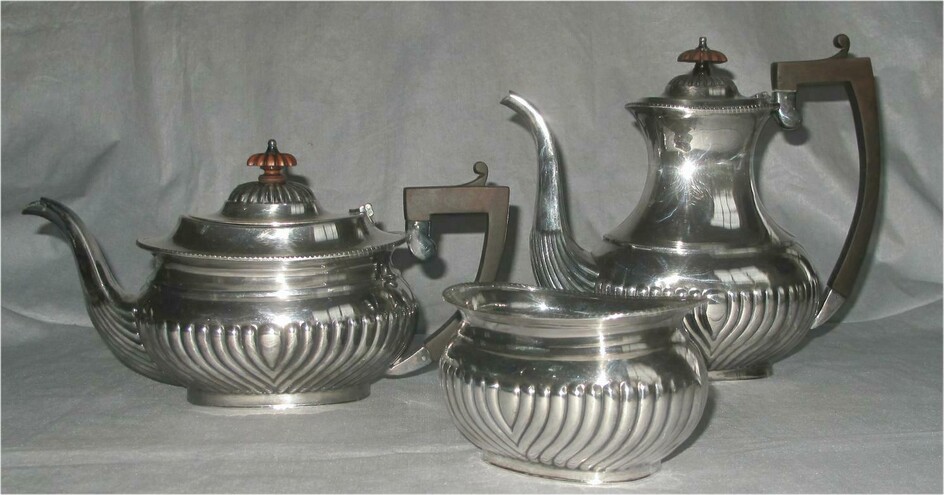 Five piece Tea and coffee pot set NBS Sheffield folgate silver plate c1930 GC3A