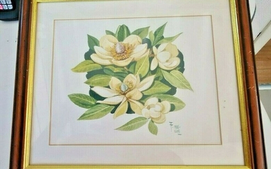 Flavio Mairani, watercolor depicting Magnolias by Flavio Mairani