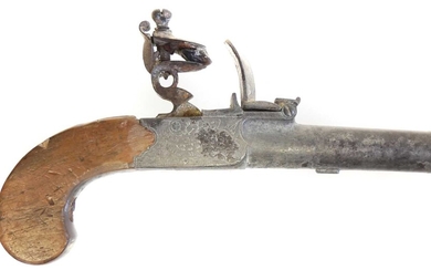 Flintlock pocket pistol by Mortimer London