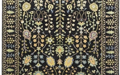 Floral Handmade Tree of Life Black 8X10 Large Osh Chobi Oriental Rug Room Carpet