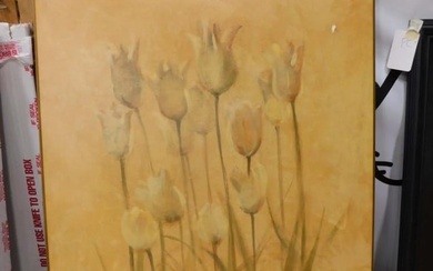 Floral Print - Mounted on Wood Board - measures roughly 24x36"