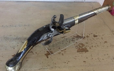 France - 1780/1820 - de luxe - finement ciselé et sculpté - Flintlock - Pistol - 16 mm