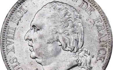 France, Louis XVIII, 5 Francs, 1821, Lille, Silver, AU(55-58), Gadoury:614