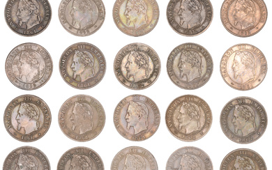 France, Napoleon III (1852-1870), 2 Centimes (20), 1861a (6), 1861bb (2), 1861k...