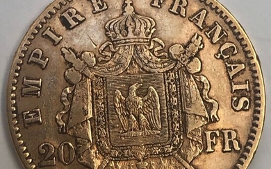 France. Napoléon III (1852-1870). 20 Francs 1862-A, Paris