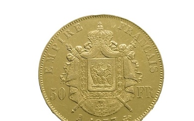 France. Napoléon III (1852-1870). 50 Francs 1857-A, Paris