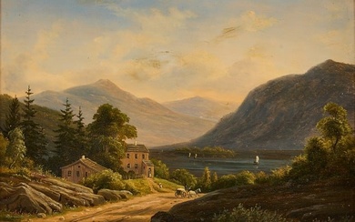 Frederik Kiaerskou -Lake Scene Painting