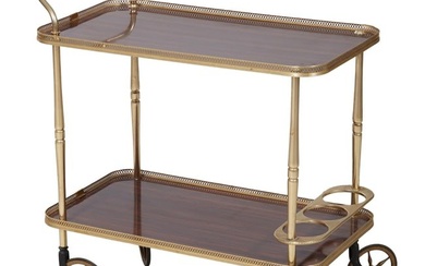 French Brass and Formica Dessert Cart, 20th c., H.- 31 1/4 in., W.- 16 1/4 in., D.- 30 in.