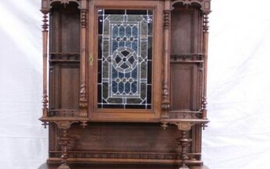 French Double Buffet With Stained Glass Door
