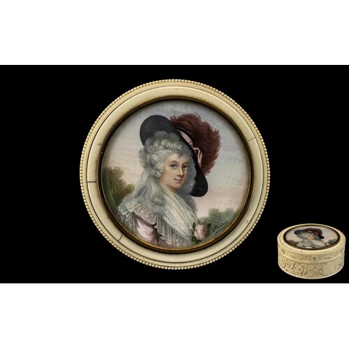 French - Early 19th Century Superb Quality - Signed Portrait...