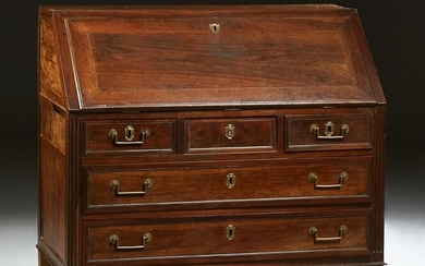 French Louis XVI Style Carved Walnut Slant Front Desk