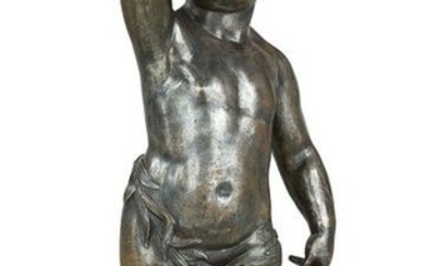 French Polished Steel Figure of a Putto