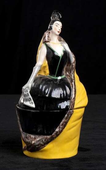 GERMANY Spanish woman box Market Ceramic shaped as slip...