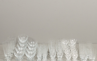 GLASS TABLEWARE 55 pieces.