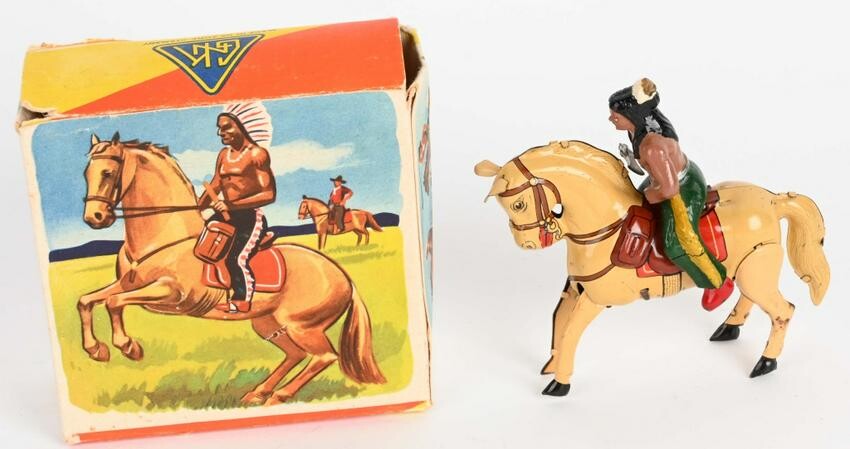 GNK US ZONE GERMANY WINDUP INDIAN ON HORSE w/ BOX