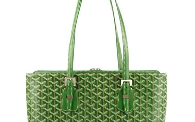 GOYARD - a green Chevron Okinawa PM handbag. Designed