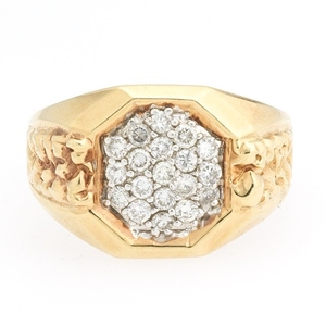 Gentleman's Gold and Diamond Ring