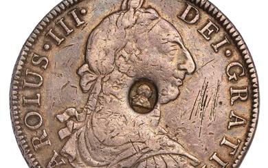 George III, Emergency Issue Dollar, oval countermark, struck on Charles...