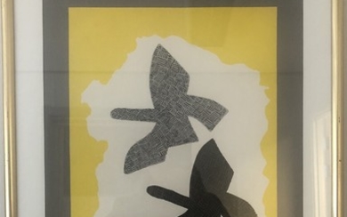 Georges Braque: “Maeght Editor”. Exhibition poster, 1973–1974. Lithographic print in colours. Sheet size 65×41 cm. Frame size 80×54.5 cm.