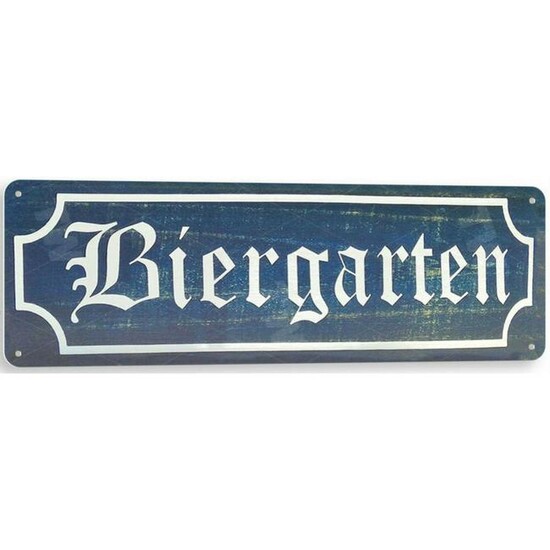 German Biergarten Metal Pub Bar Sign