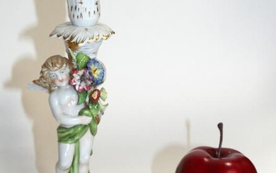 Schierholz German porcelain candlestick with cherub