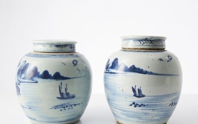 Ginger jars (2) - Porcelain - China - 19th century