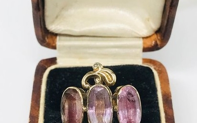 Gold - Antique Pink Topaz ring Topaz