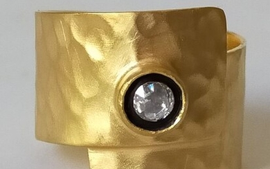 Gold, Silver - Ring - 0.10 ct Diamond