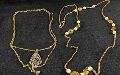 Gold Toned Fashion Necklaces Long Necklaces