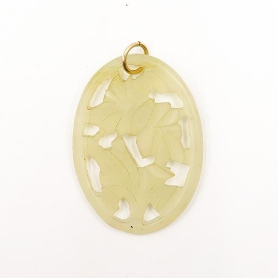 Gold and Carved Jade Pendant