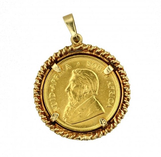 Gold and KRUGERAND Coin Pendant