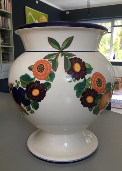 SOLD. “Golden Summer” faience vase, dekorated in colours, after Christian Joachim. Royal Copenhagen. H. 34 cm, – Bruun Rasmussen Auctioneers of Fine Art