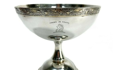 Gorham Sterling Silver Coat of Arms "Comme Je Trouve" Compote, 1874