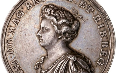 Great Britain - Anne - Médaille "Attempted Invasion of Scotland" 1708 par Croker - Silver