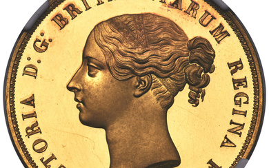 Great Britain: , Victoria gold Proof "Una and the Lion" 5 Pounds 1839 PR62 Ultra Cameo NGC,...