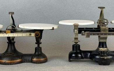 Group of 2 Vintage Cast Iron Scales