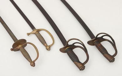 Group of (4) Civil War swords