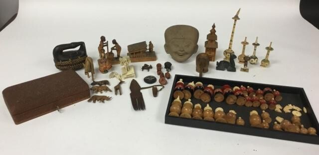 Grouping of Mostly Wood Decorative Items