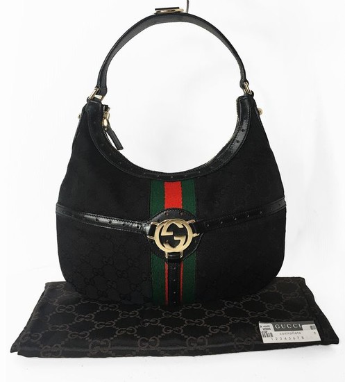 Gucci - Hobo striscia web Shoulder bag at auction | LOT-ART