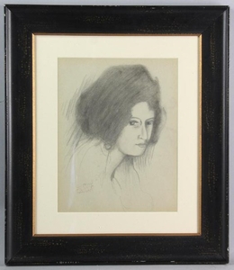 Gustav Klimt, Pencil Drawing, Lady