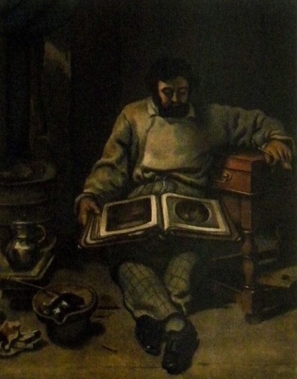 Gustave Courbet Marc Trapadoux examinant un livre