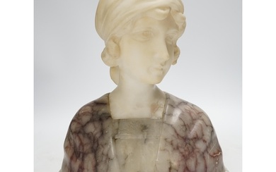 Gustave Van Vaerenbergh (1873-1927), an alabaster bust of a ...