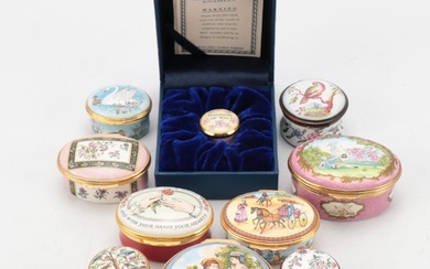 Halcyon Days Enamel Music Box with Staffordshire Enamels Boxes and More