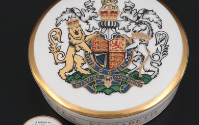Halcyon Days Queen Elizabeth Birthday Commemorative Box with Silver Jubilee Box