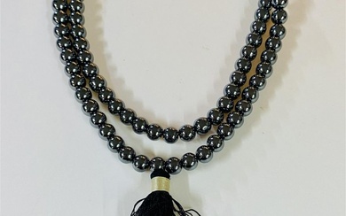 Hematite long necklace strand