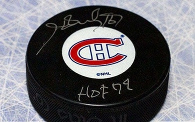 Henri Richard Montreal Canadiens Signed Hockey Puck with HOF Note