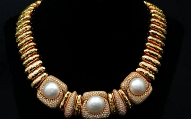 Henry Dunay 15mm-16mm Pearl & 7.00ctw Diamond Necklace