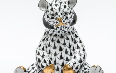Herend "Bear" Fishnet Porcelain Figure