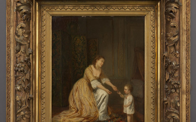 Hermann Maurice Cossman "First Steps" oil on